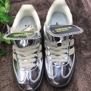 Wales Bonner x Adidas Silver Sambas Shoes men us 10